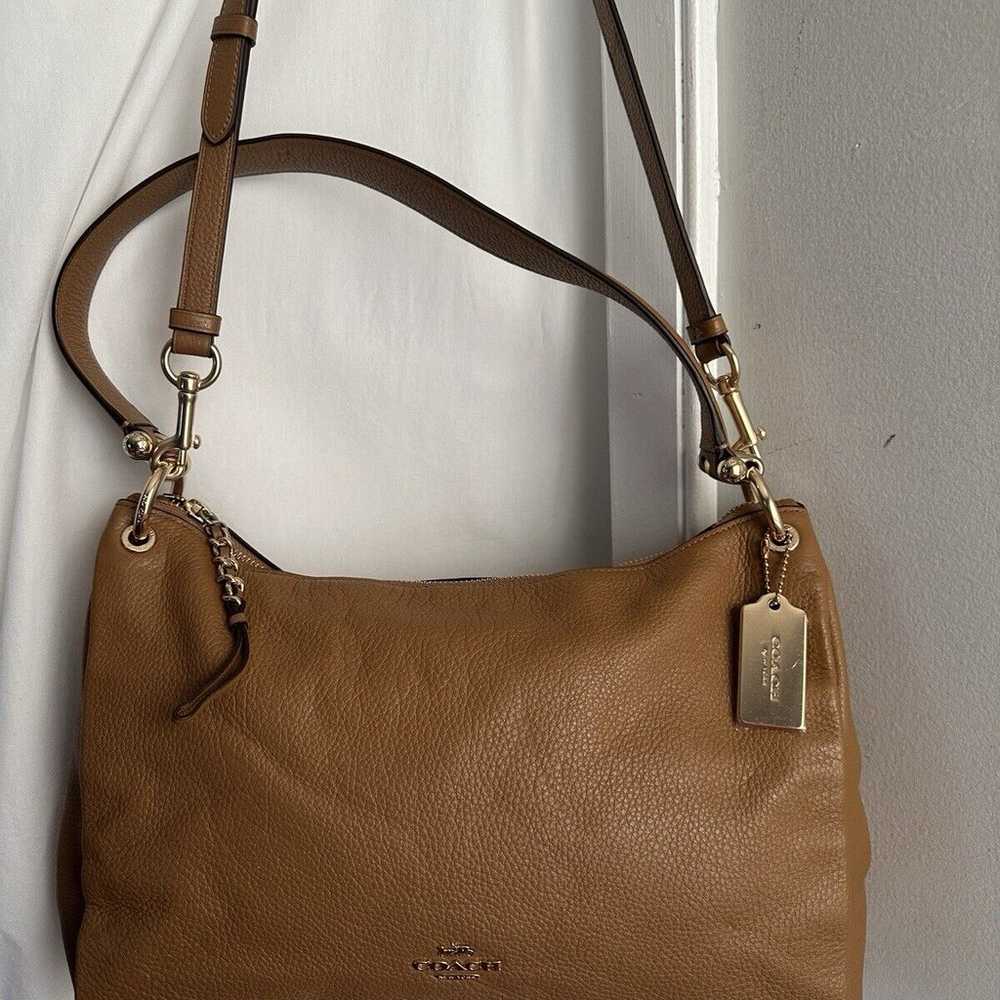 NWOT COACH MIA Light Brown LEATHER Crossbody Shou… - image 1