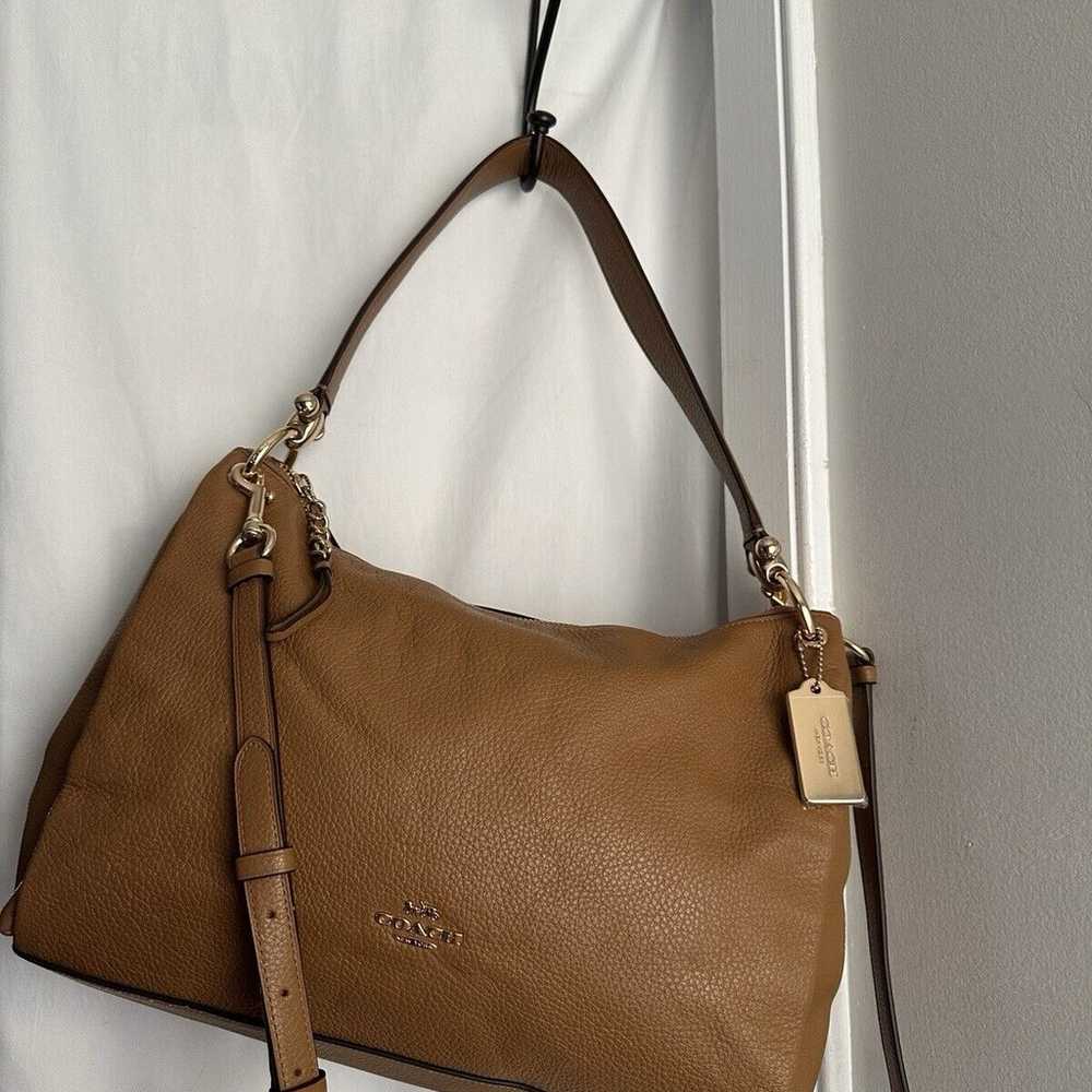 NWOT COACH MIA Light Brown LEATHER Crossbody Shou… - image 5