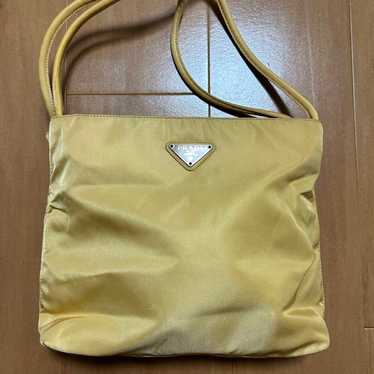 PRADA Yellow Nylon Shoulder Bag - image 1