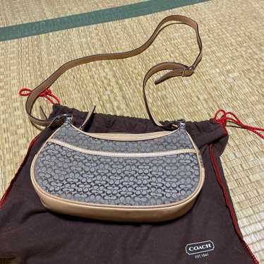 COACH Shoulder Bag Beige Gray