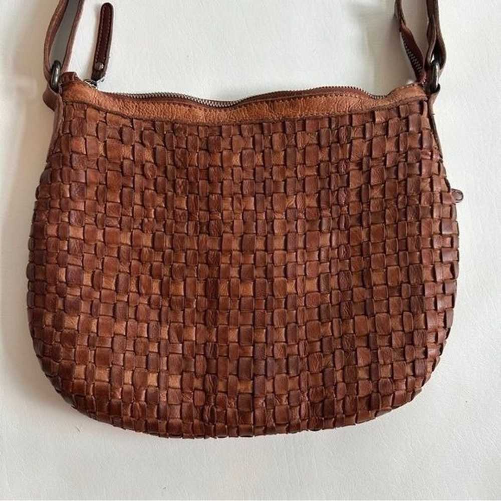 Vilenca Holland Basket Weave Cognac Leather Cross… - image 2