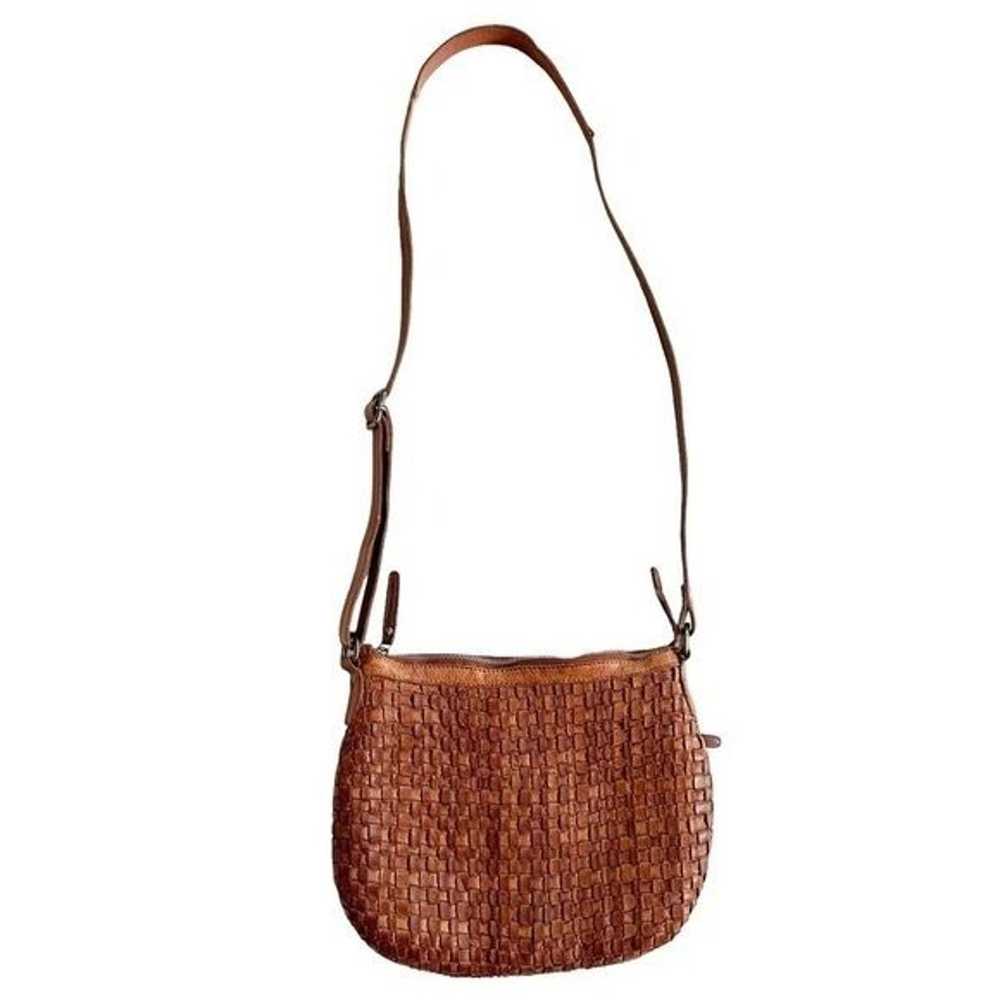 Vilenca Holland Basket Weave Cognac Leather Cross… - image 7