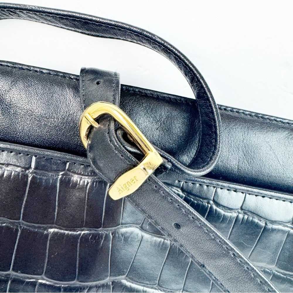 Vintage Aigner Black Genuine Leather Snakeskin Pr… - image 10