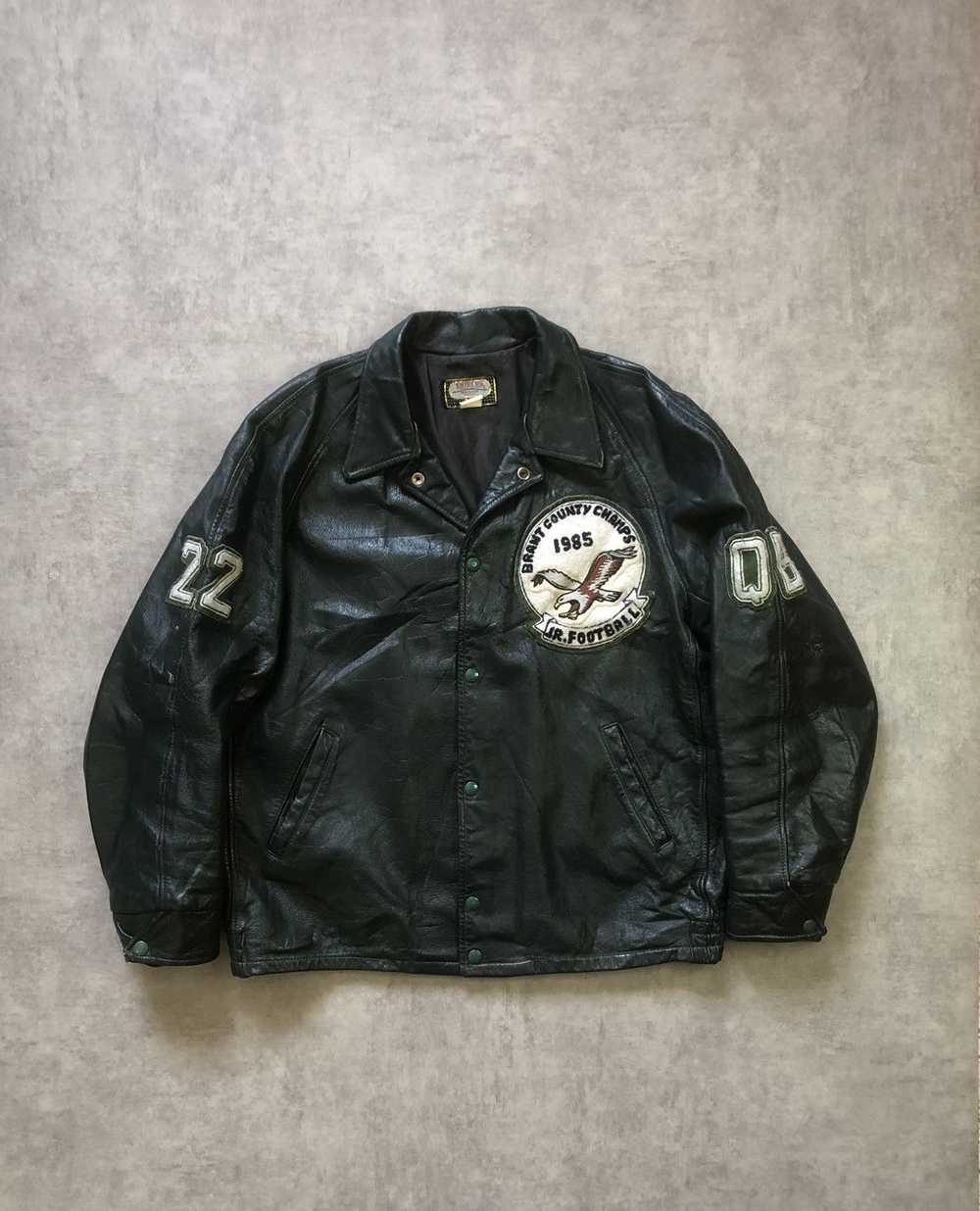 Genuine Leather × Varsity Jacket × Vintage Vintag… - image 1