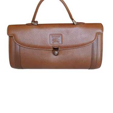 Burberrys bag, leather, brown, cylindrical, Burber