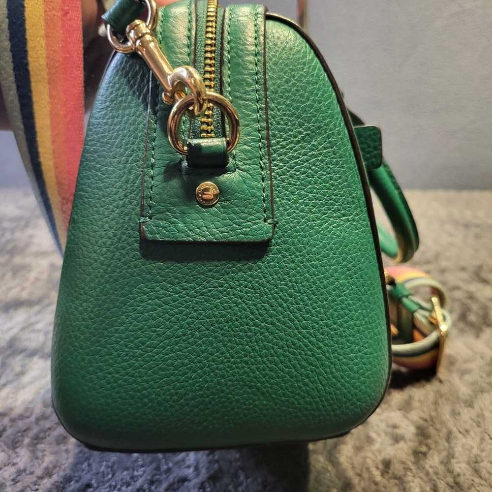 Coach Green Rowan Satchel Canvas & Pebble Leather… - image 9