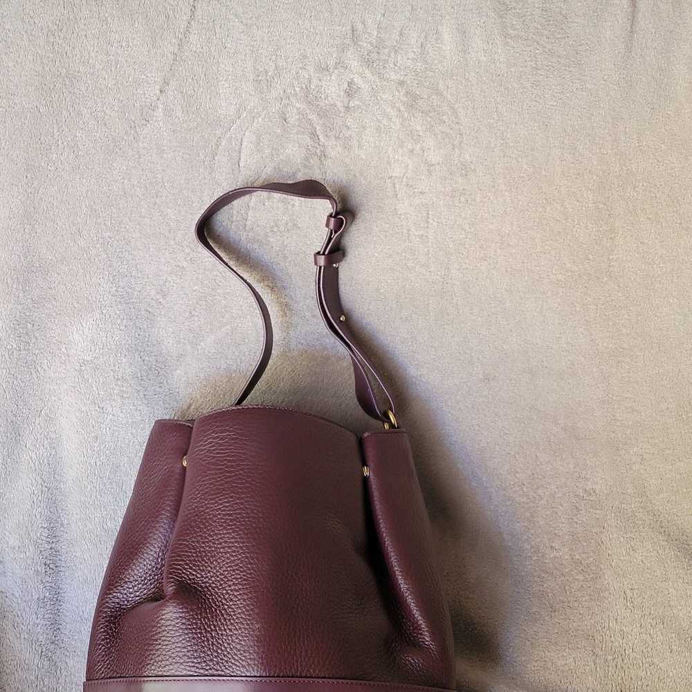 Dagne Dover Ava Pebble Leather Purple Bucket Bag - image 12