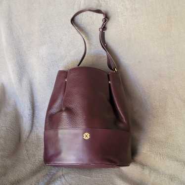 Dagne Dover Ava Pebble Leather Purple Bucket Bag - image 1