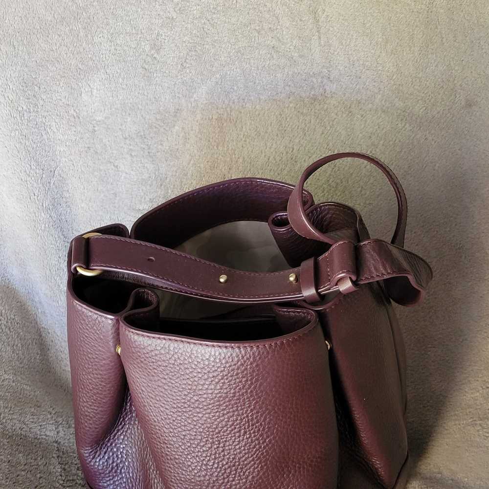 Dagne Dover Ava Pebble Leather Purple Bucket Bag - image 4