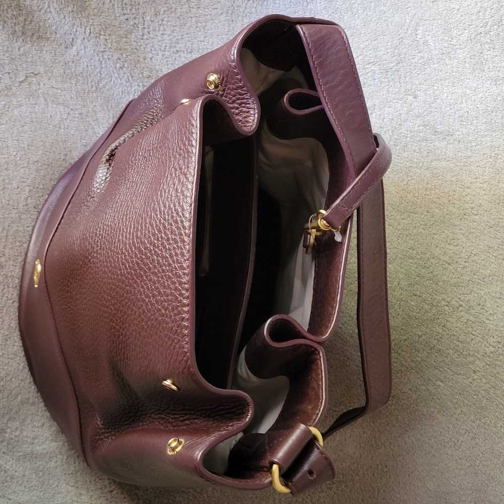 Dagne Dover Ava Pebble Leather Purple Bucket Bag - image 5