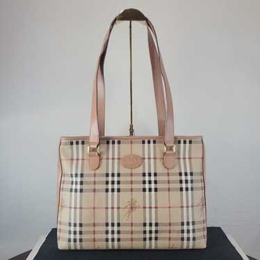 BURBERRY Vintage Haymarket Check tote medium