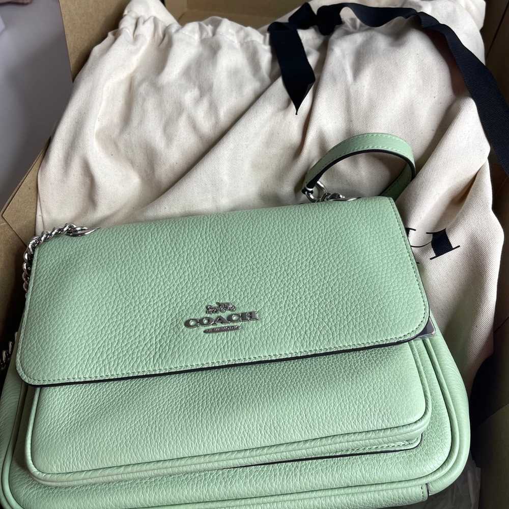 Coach Pistachio Flap Bag & Wrislet - image 2