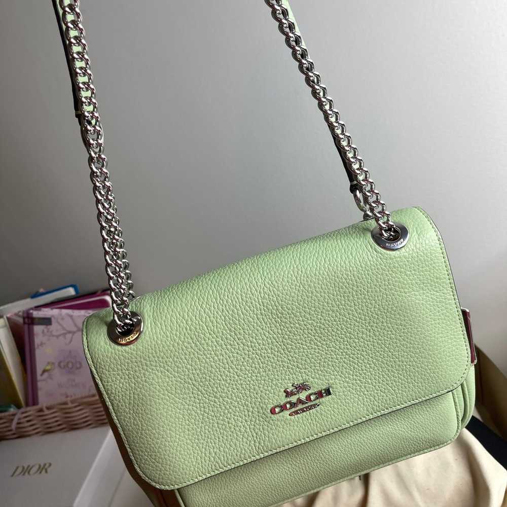 Coach Pistachio Flap Bag & Wrislet - image 3