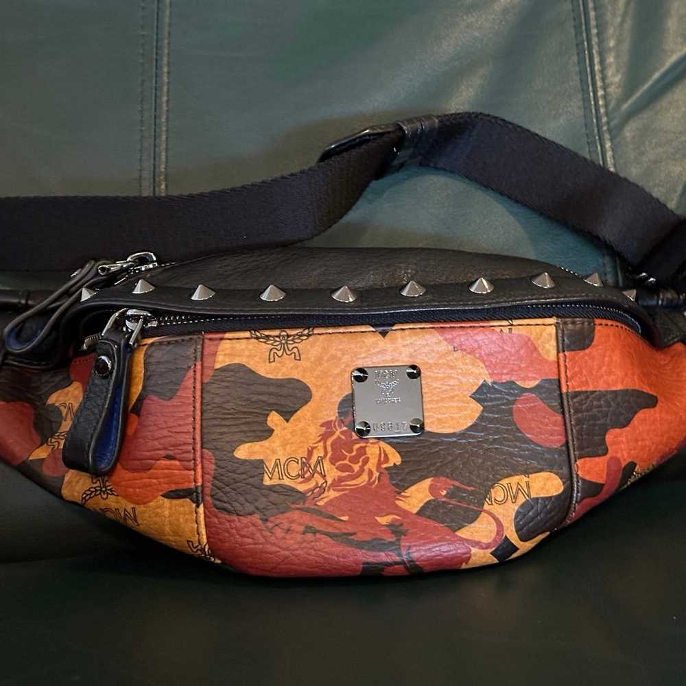 MCM Orange & Black Camouflage Visetos & Leather B… - image 10