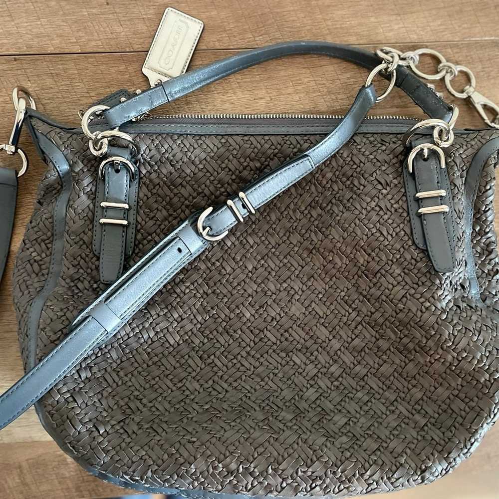 Coach Kristen woven leather crossbody bag - image 11