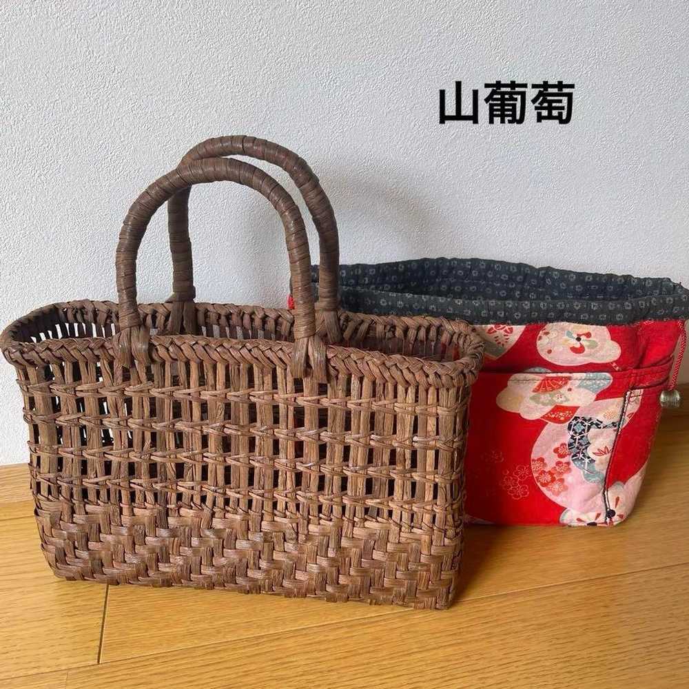 Mountain grapes basket bag made in Japan with inn… - image 1