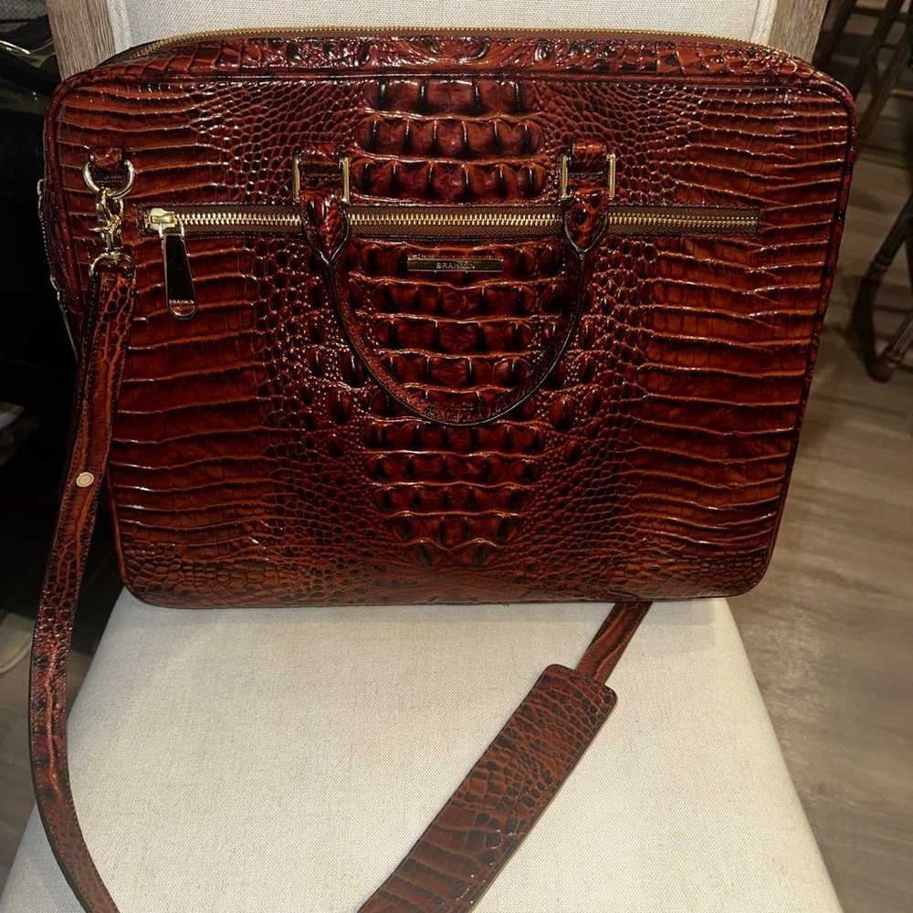 BRAHMIN PECAN MELBOURNE LAPTOP BAG - image 1