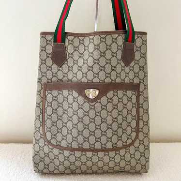 Gucci GG Plus Monogram Sherry Line Tote Bag