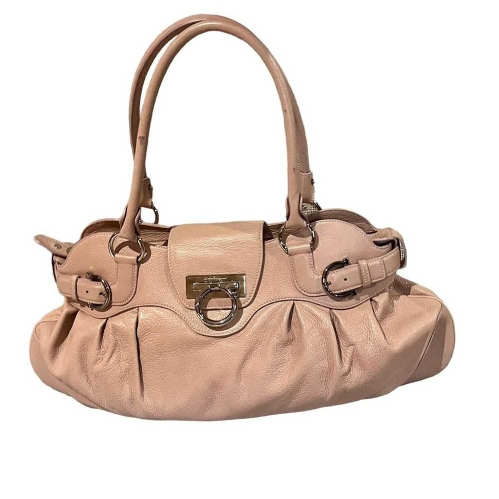 Salvatore Ferragamo pink leather shoulder bag - image 1