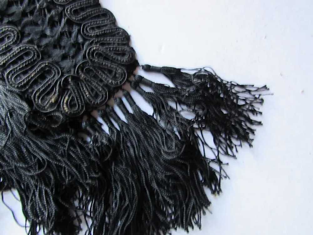 Authentic Antique Victorian Capelet Black Woven R… - image 11