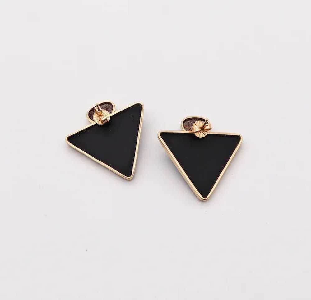 MODERNIST Studs Earrings In 14Kt Yellow Gold With… - image 3