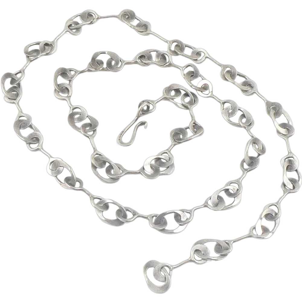 Modernist Handmade Sterling Silver Chain - image 1