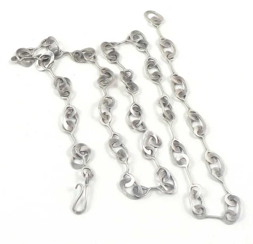 Modernist Handmade Sterling Silver Chain - image 2