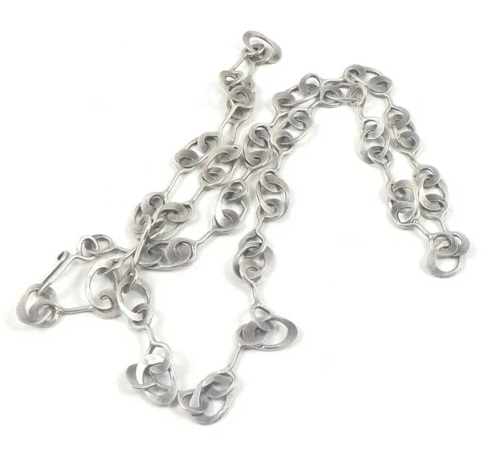 Modernist Handmade Sterling Silver Chain - image 4