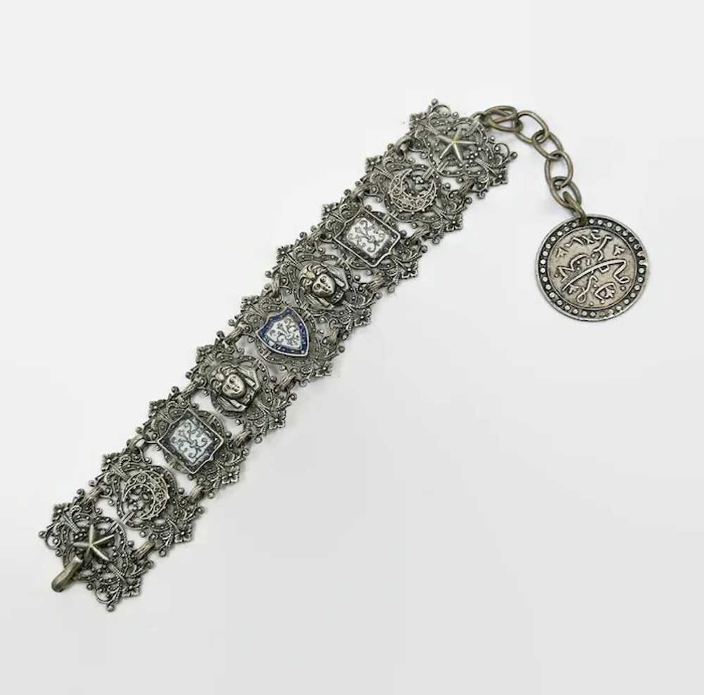 Unique Bracelet, Middle Eastern, Vintage, Silver,… - image 6