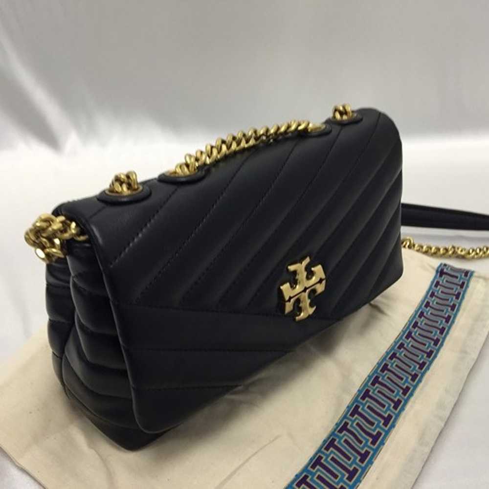 Tory Burch Kira Chevron Chain Wallet Black - image 3