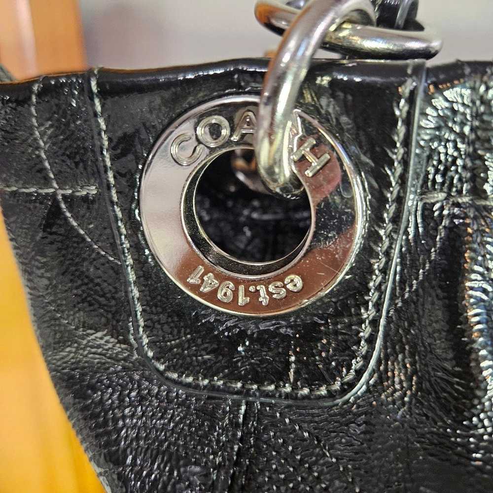 COACH Black Patent Leather Purse (Aug, 2010) w/Du… - image 3