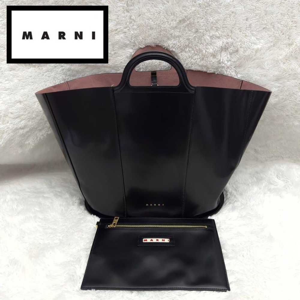 With pouch ✨ MARNI Tropics hand bag, leather - image 1