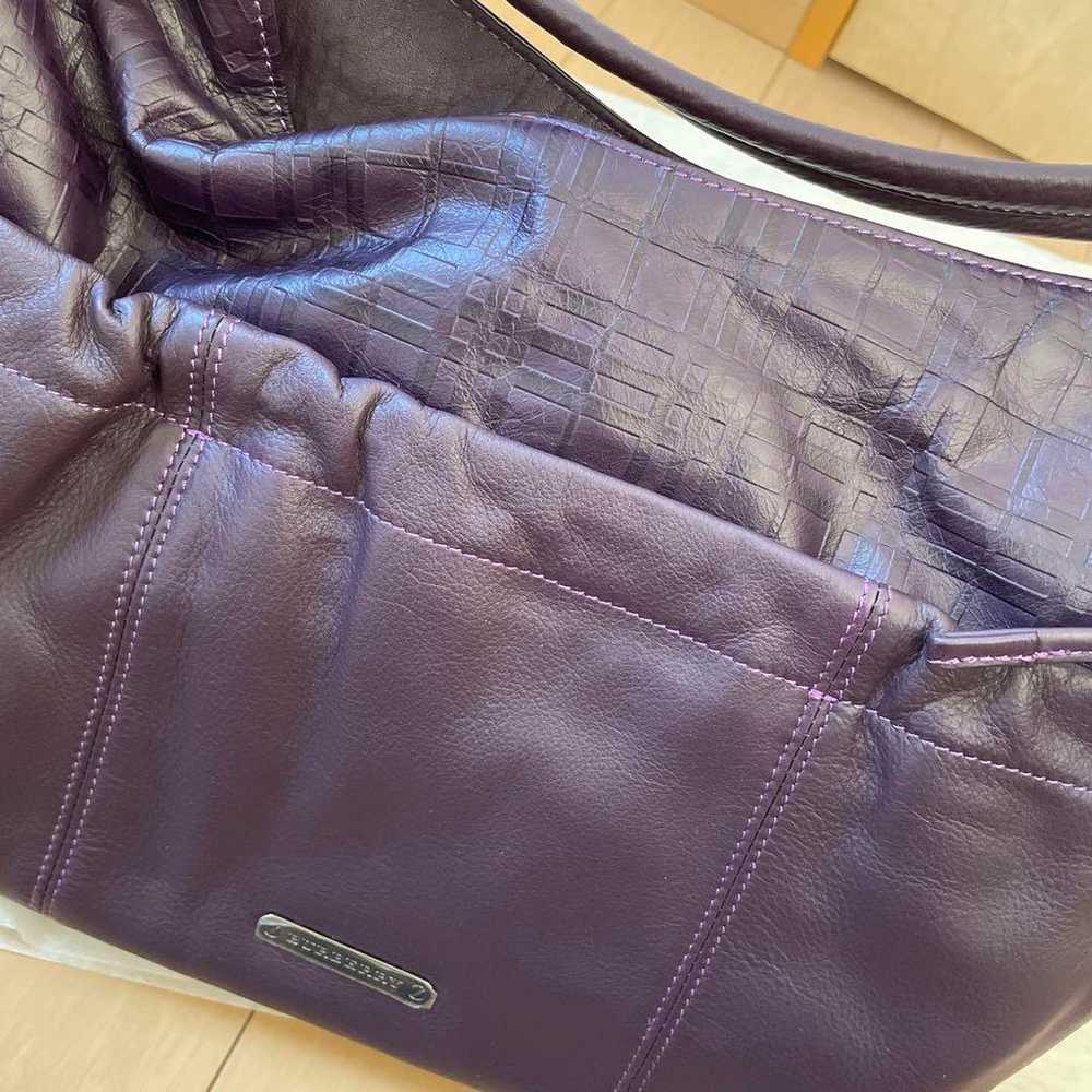 Brand new, unused BURBERRY purple leather bag, ma… - image 7