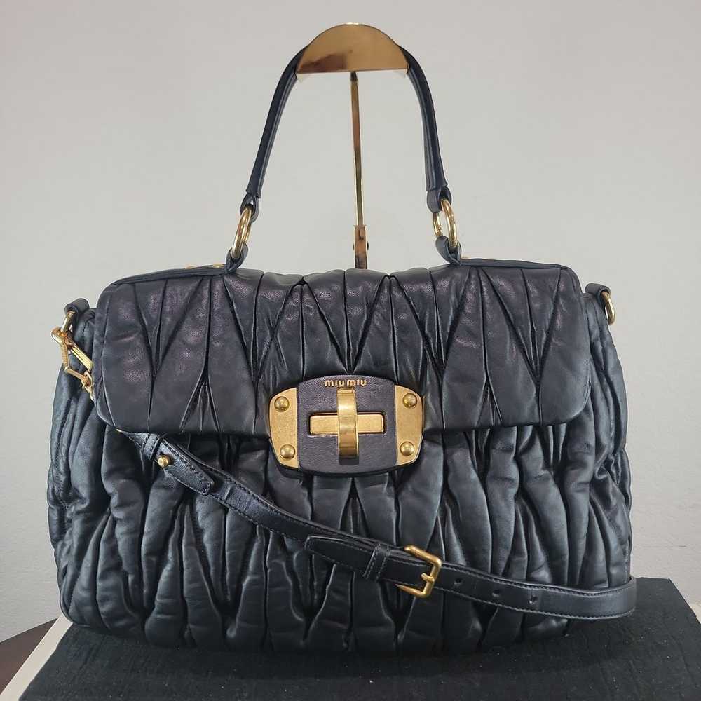 MIU MIU Matelassé Leather Flap 2way Satchel - image 1