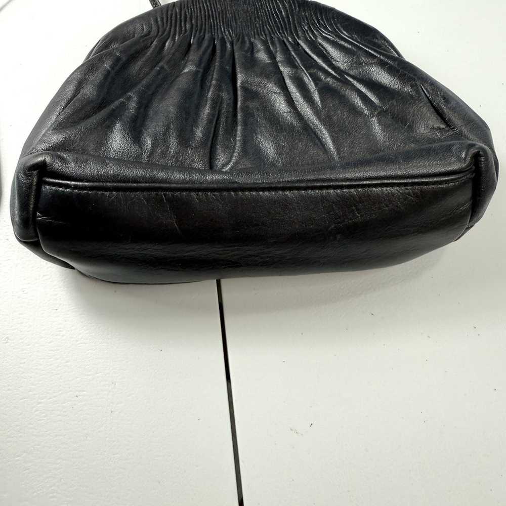 Vintage Etra Genuine Leather Black Crossbody Purse - image 4