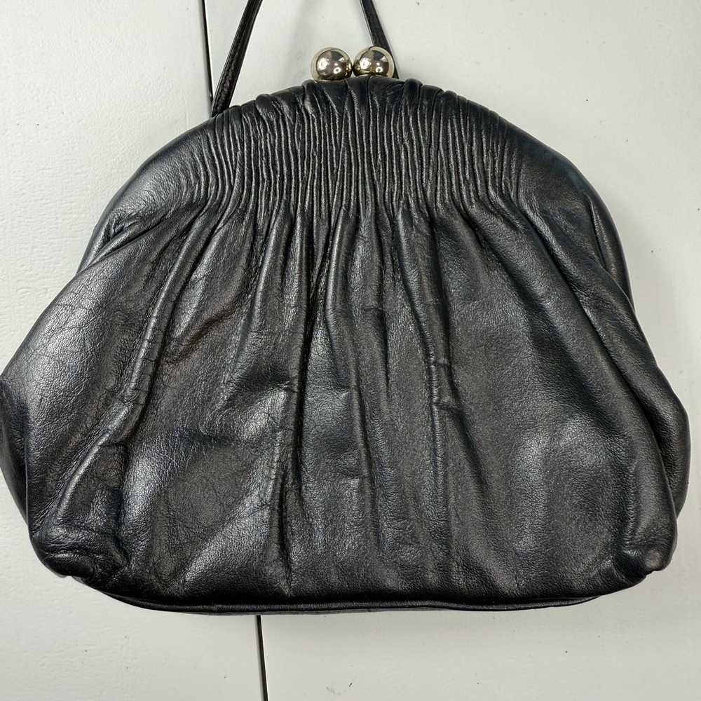 Vintage Etra Genuine Leather Black Crossbody Purse - image 5