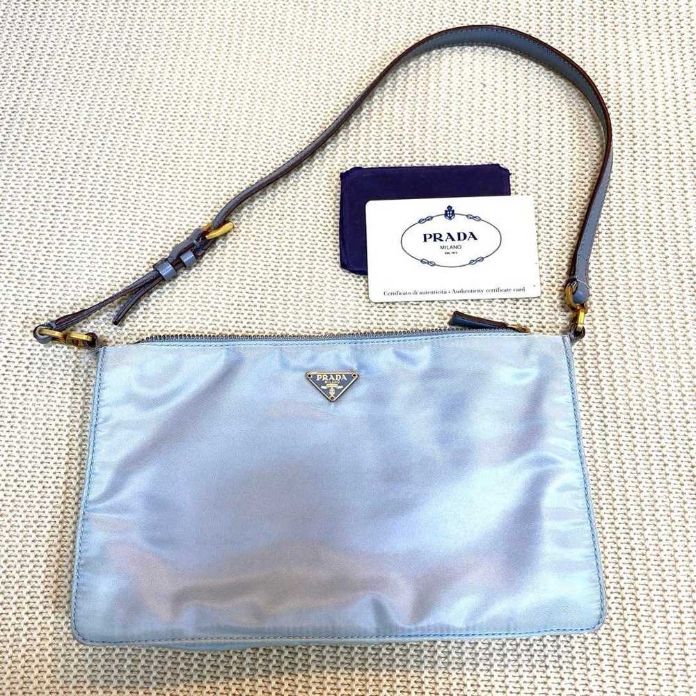 【Excellent Condition】PRADA Shoulder Bag Light Blu… - image 1