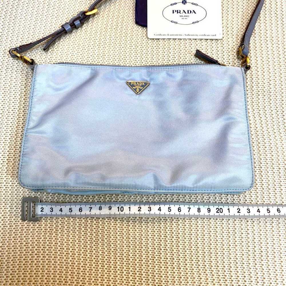 【Excellent Condition】PRADA Shoulder Bag Light Blu… - image 9