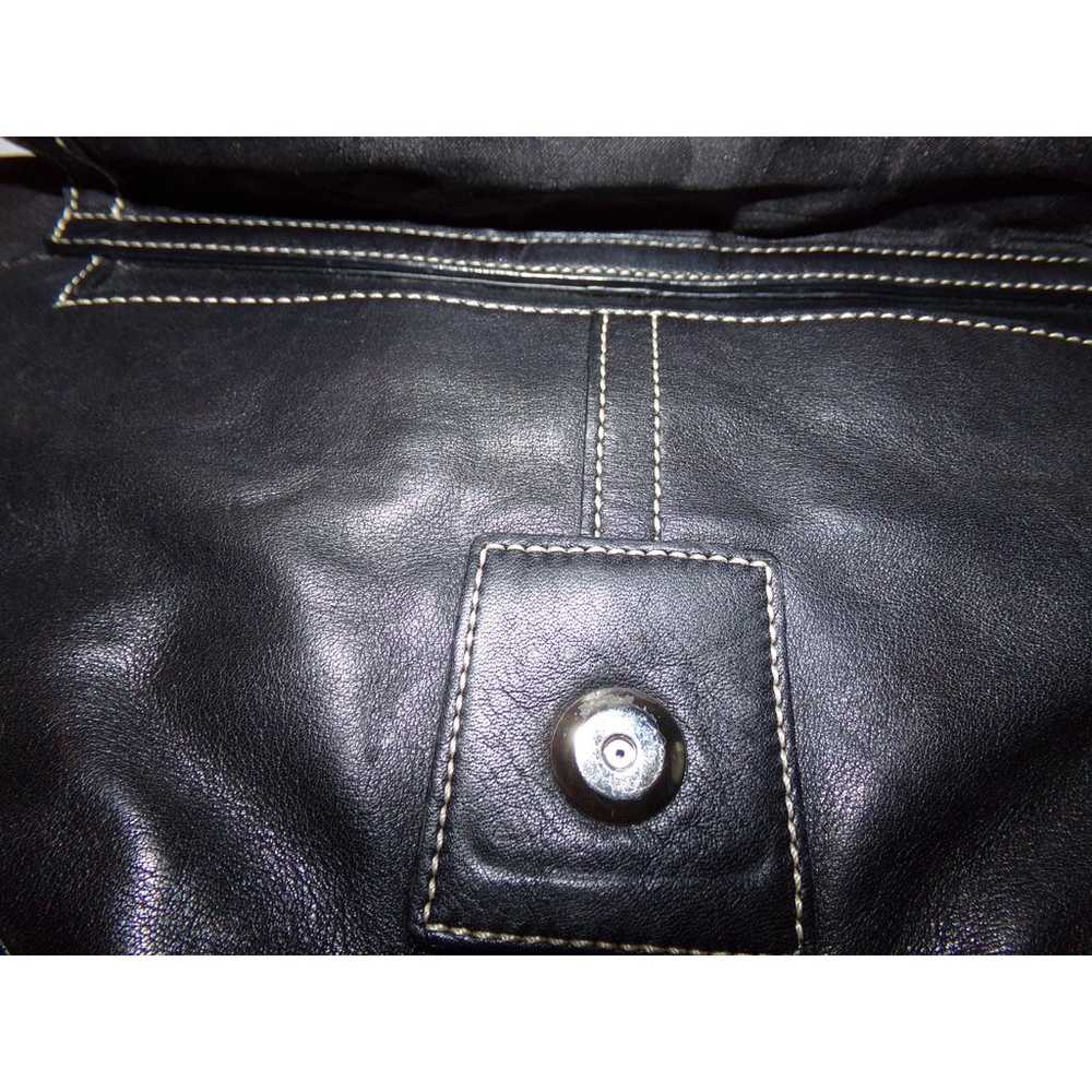 Vintage Coach black leather 2 handle shoulder bag… - image 3