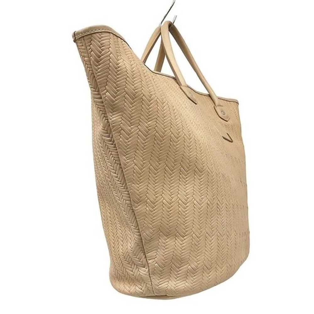 Auth LONGCHAMP Beige Leather Tote Bag - image 3