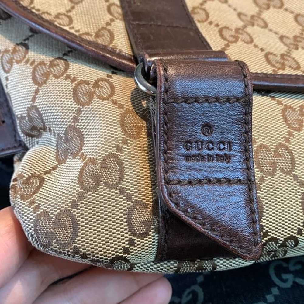 Gucci Belt Monogram Web Double Pocket Brown GG Su… - image 4