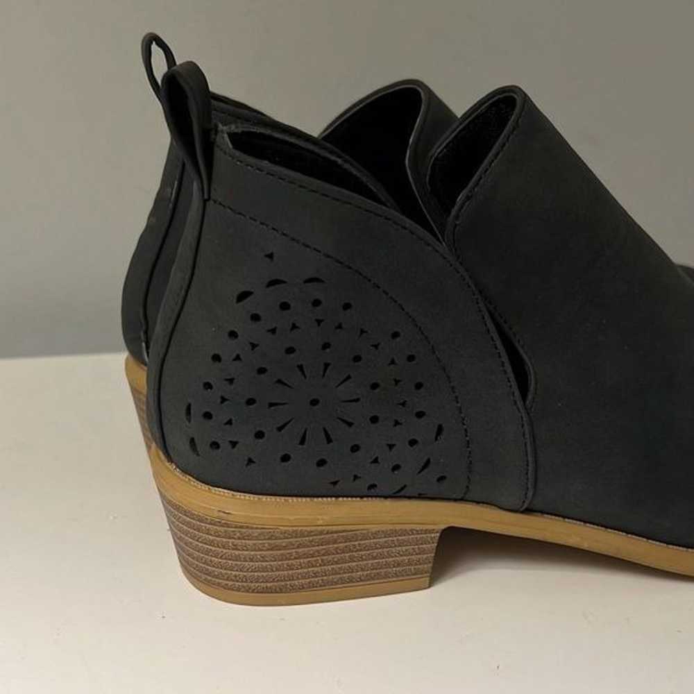 Women's Black Cut-Out Slip-On Ankle Bootie Size 10 - image 3