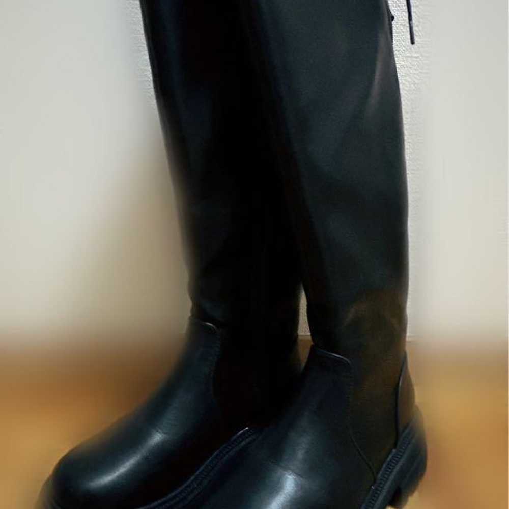 OLIVE des OLIVE Back Lace Up Long Boots Black - image 4