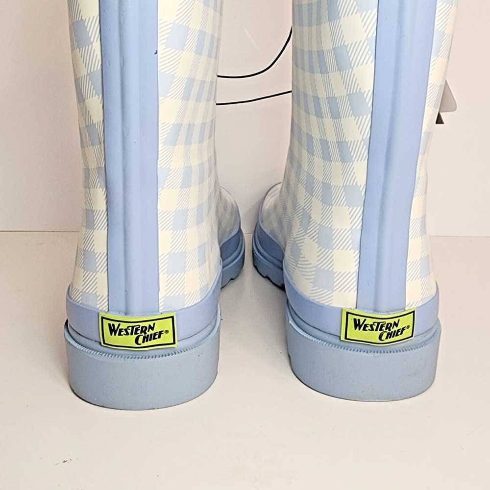 Western Chief Grunge Gingham Mid-Calf Blue Waterp… - image 5