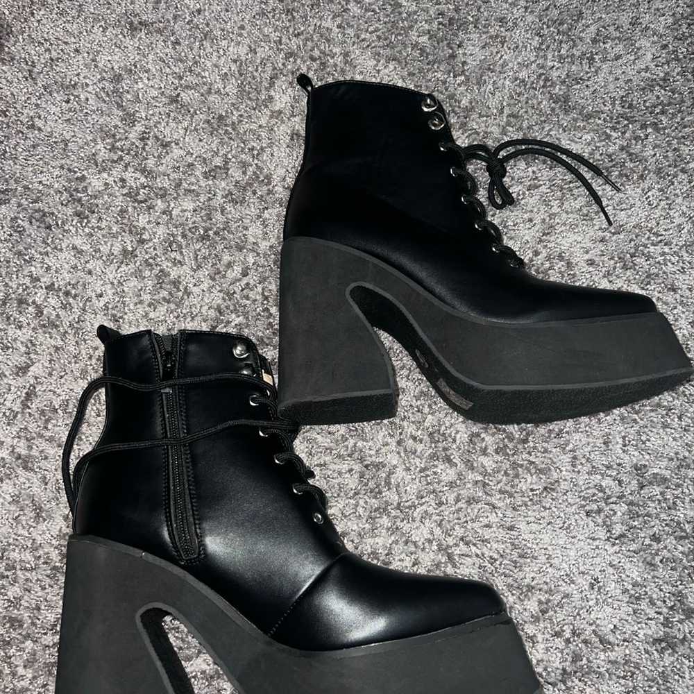 Black Ankle Combat Boots - image 2