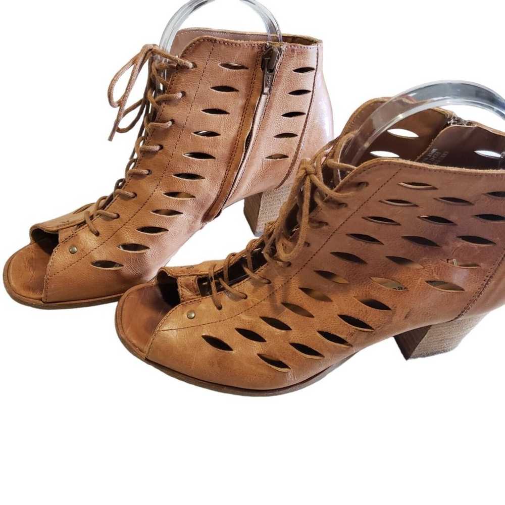 $369 PAUL GREEN Bali Brown Lace-Up Block Heel Boo… - image 6