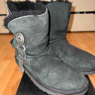 UGG Black Suede Sheepskin Boots