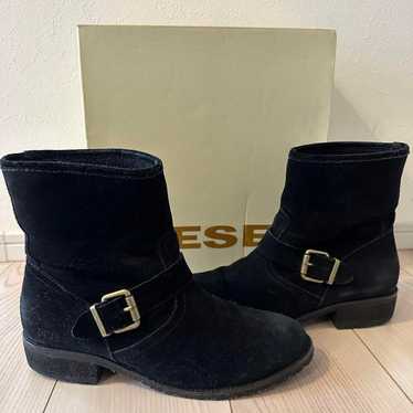 Diesel Black Suede Engineer Boots