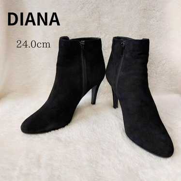 【DIANA】Diana Short Boots Suede Side Zip Black