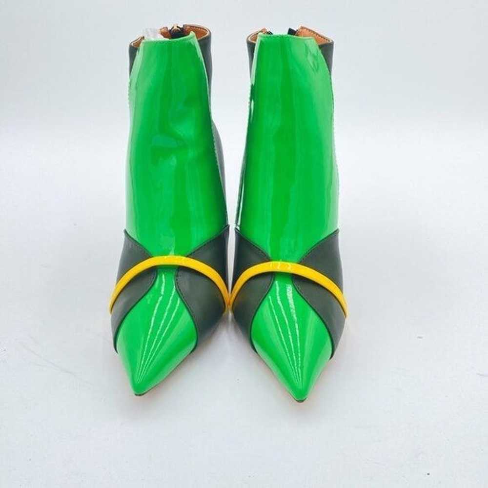 FSJ Yellow And Green Glossy High Heel Pointed Toe… - image 3